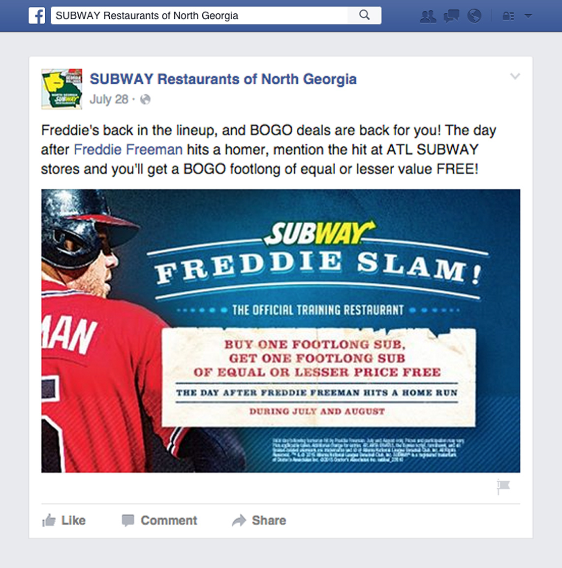Subway, Freddie Slam: Social Media Campaign