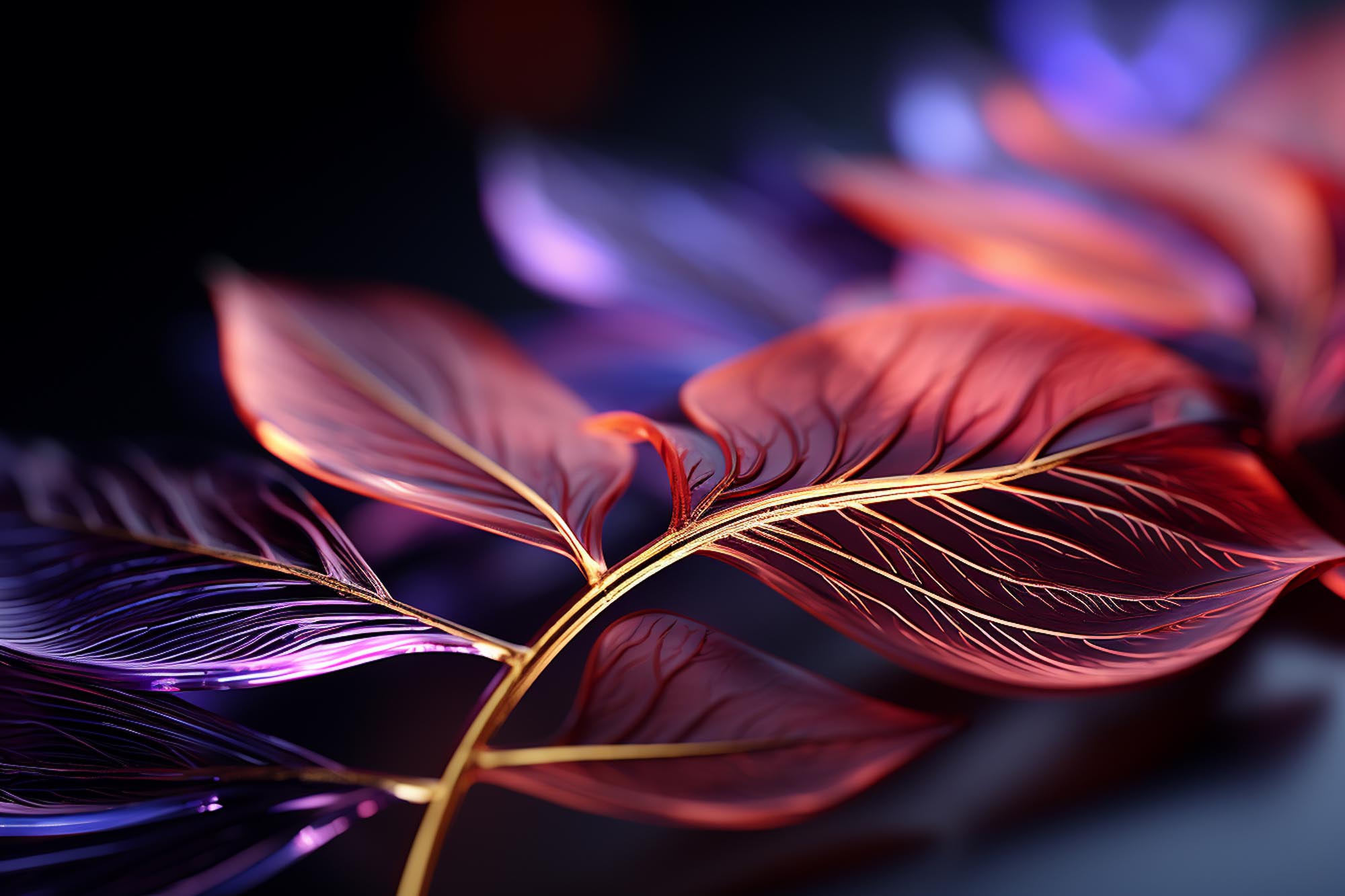 Close up Beautiful abstract leaf in light