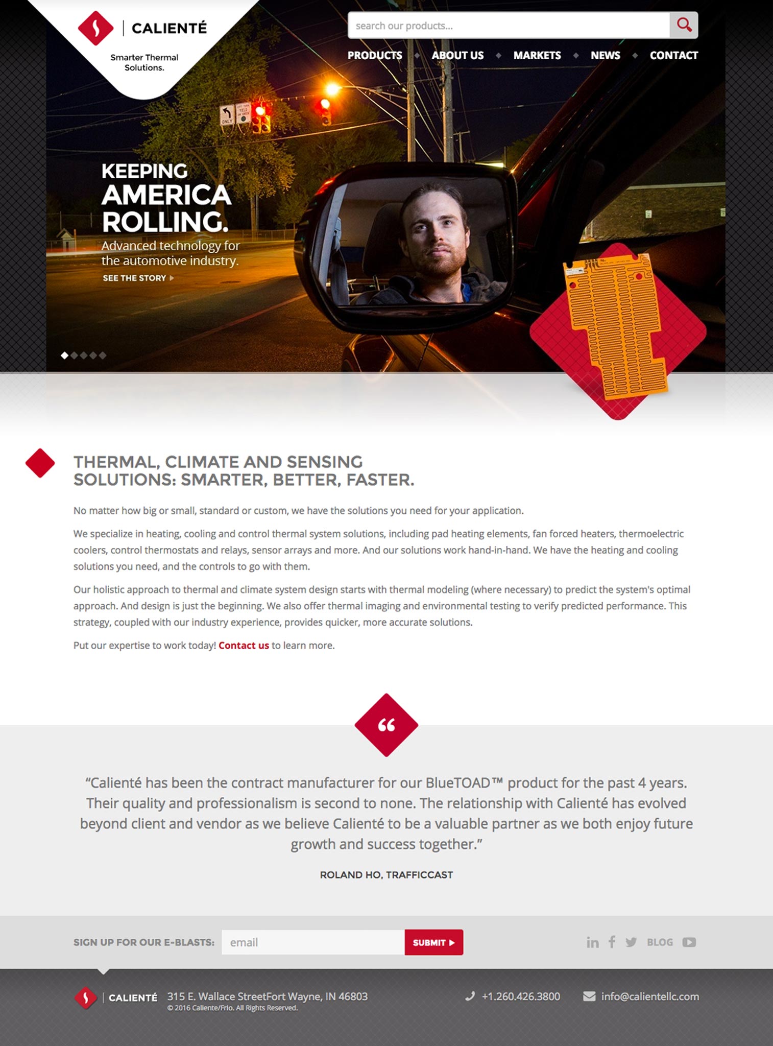 Caliente: Website Homepage