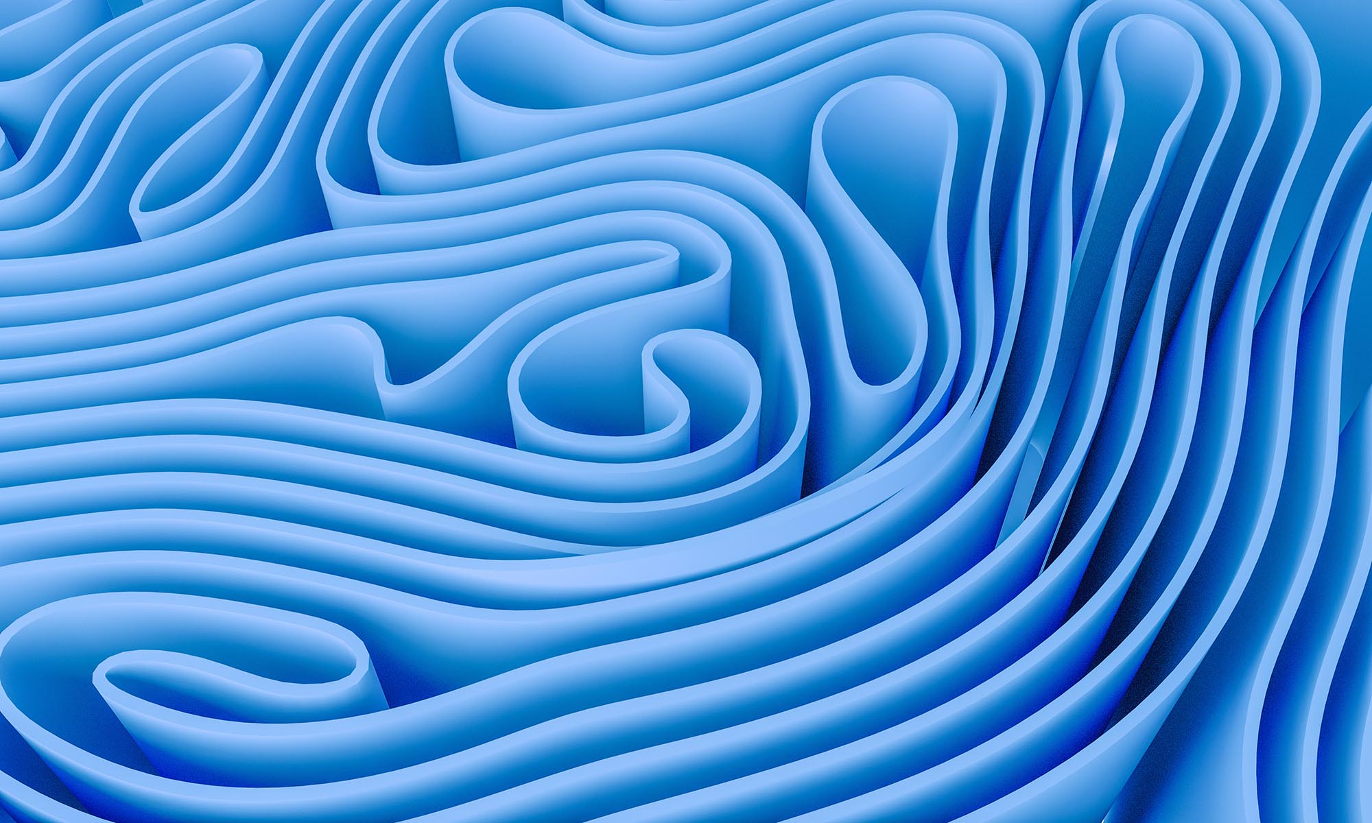 3d blue swirl lines wavy and artistic background