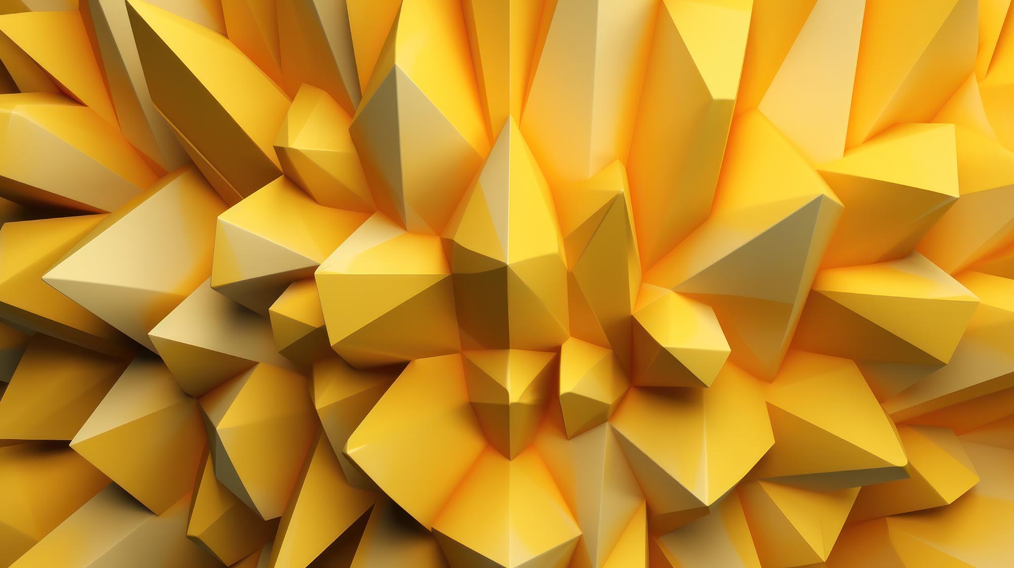 Abstract yellow geometric low-poly background.
