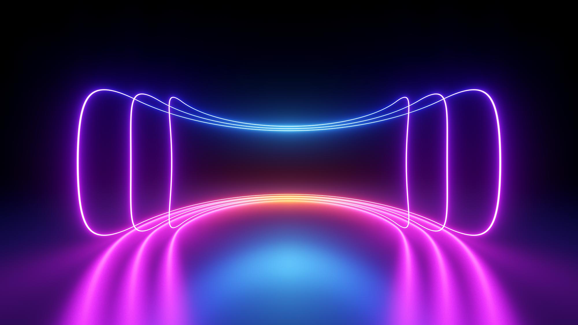 abstract neon background with colorful glowing lines