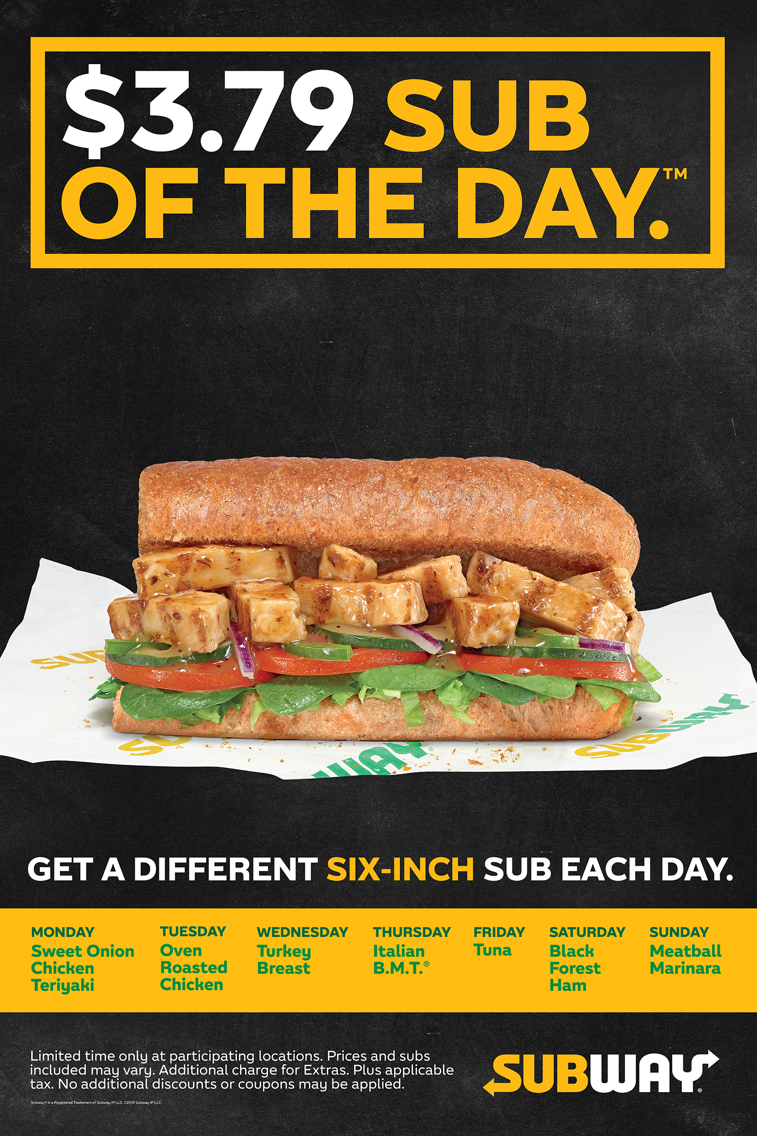 Subway Sub of the Day deal in Raleigh