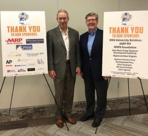 Asher Agency's Steve Morrison and Mike Fulton at the 2022 West Virginia Press Association annual conference.