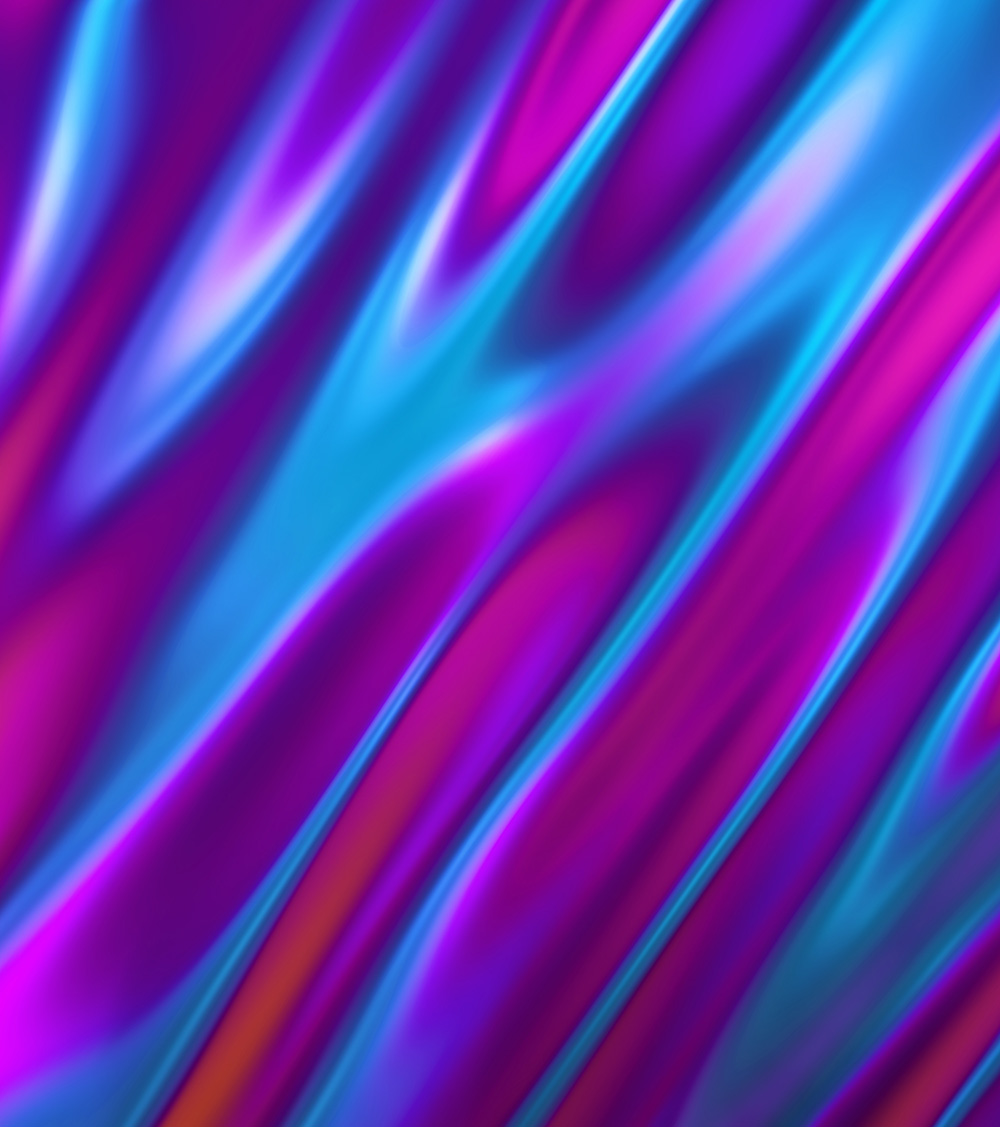 abstract wavy liquid background, ultraviolet holographic foil, petrol surface, pink blue iridescent texture, ripples.
