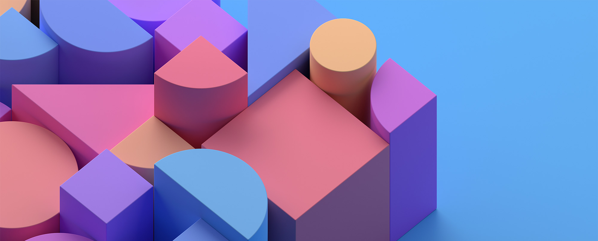 Abstract geometric composition, colorful background design, 3d render