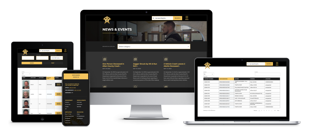 Allen County Sheriff Website on multiple devices