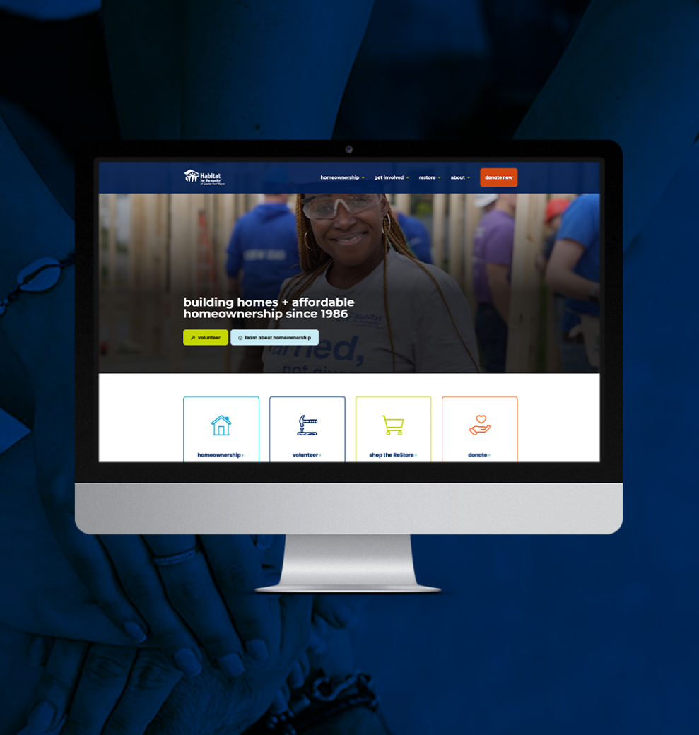 Habitat homepage on macbook