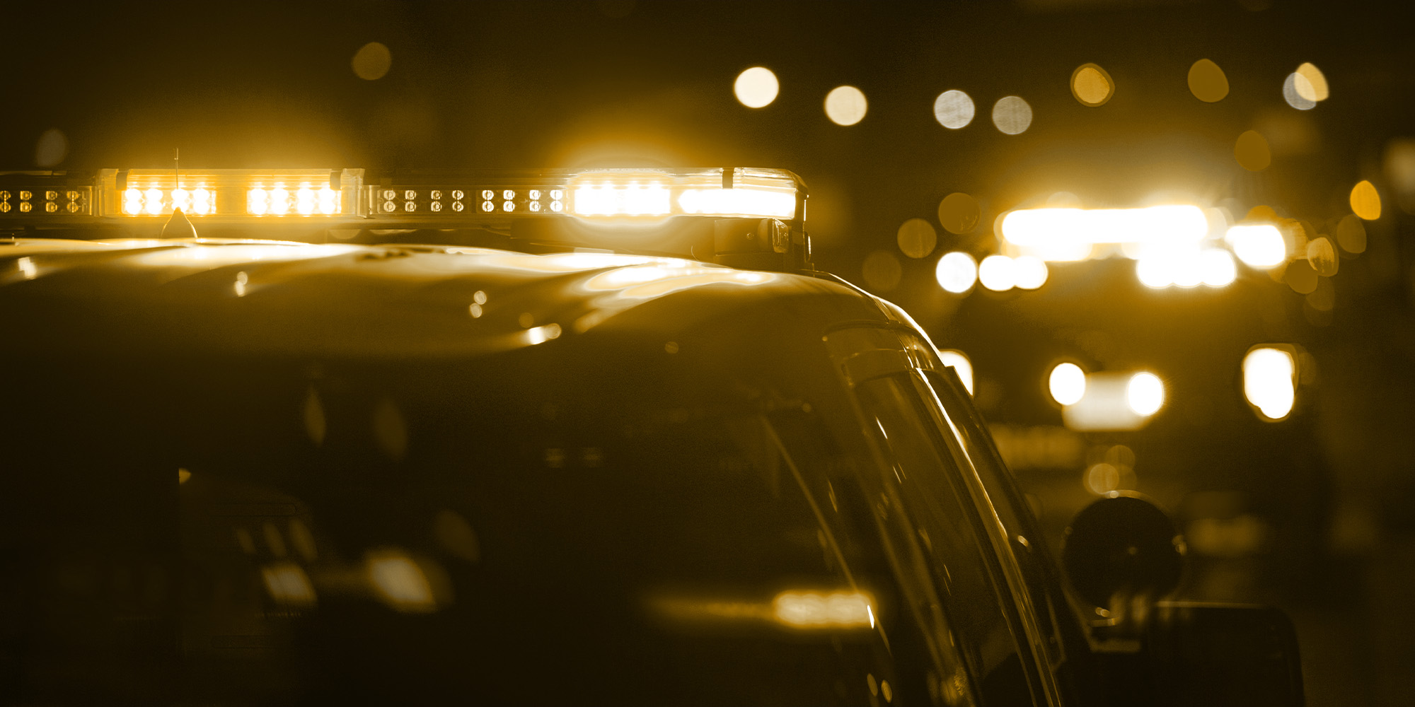 Police car with it's sirens on