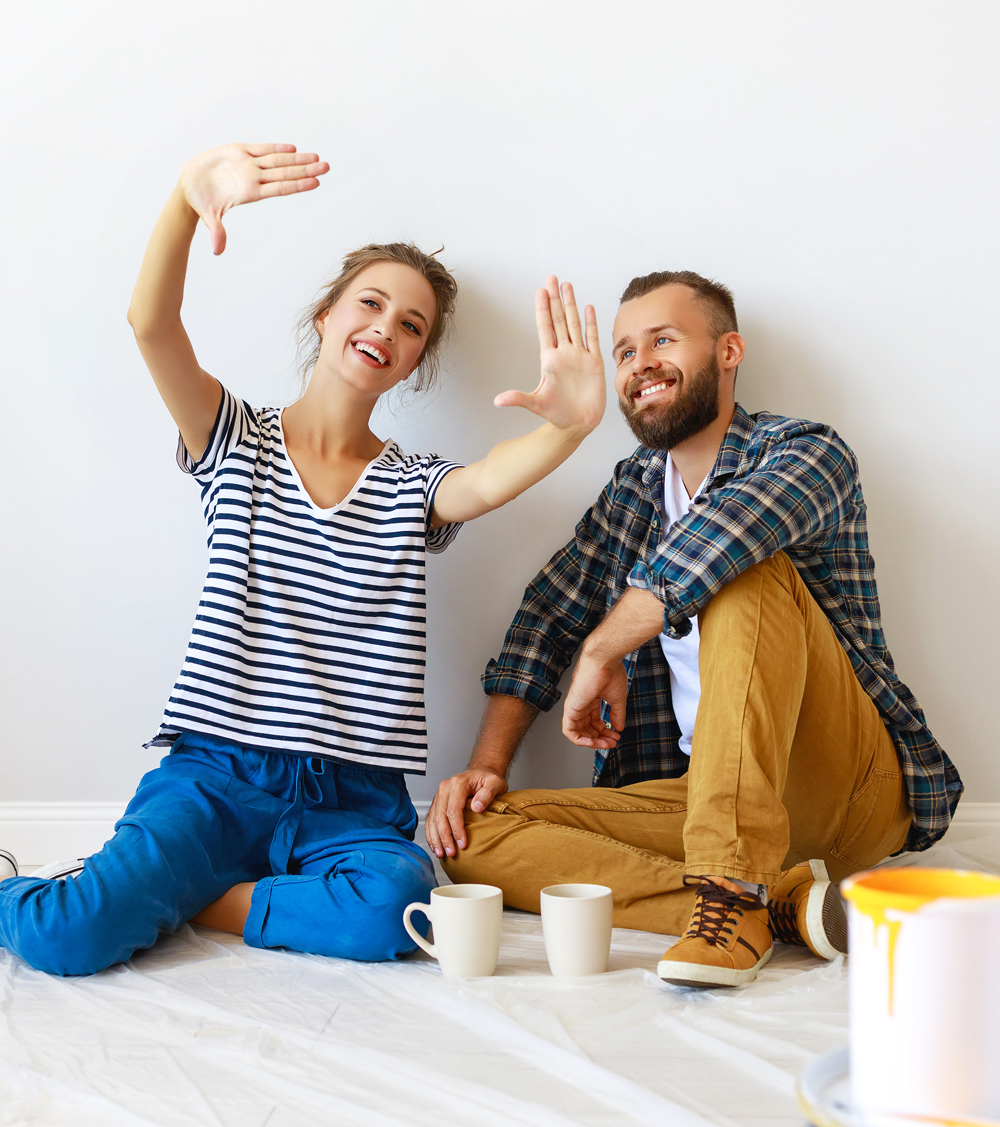 Husband and wife painting room