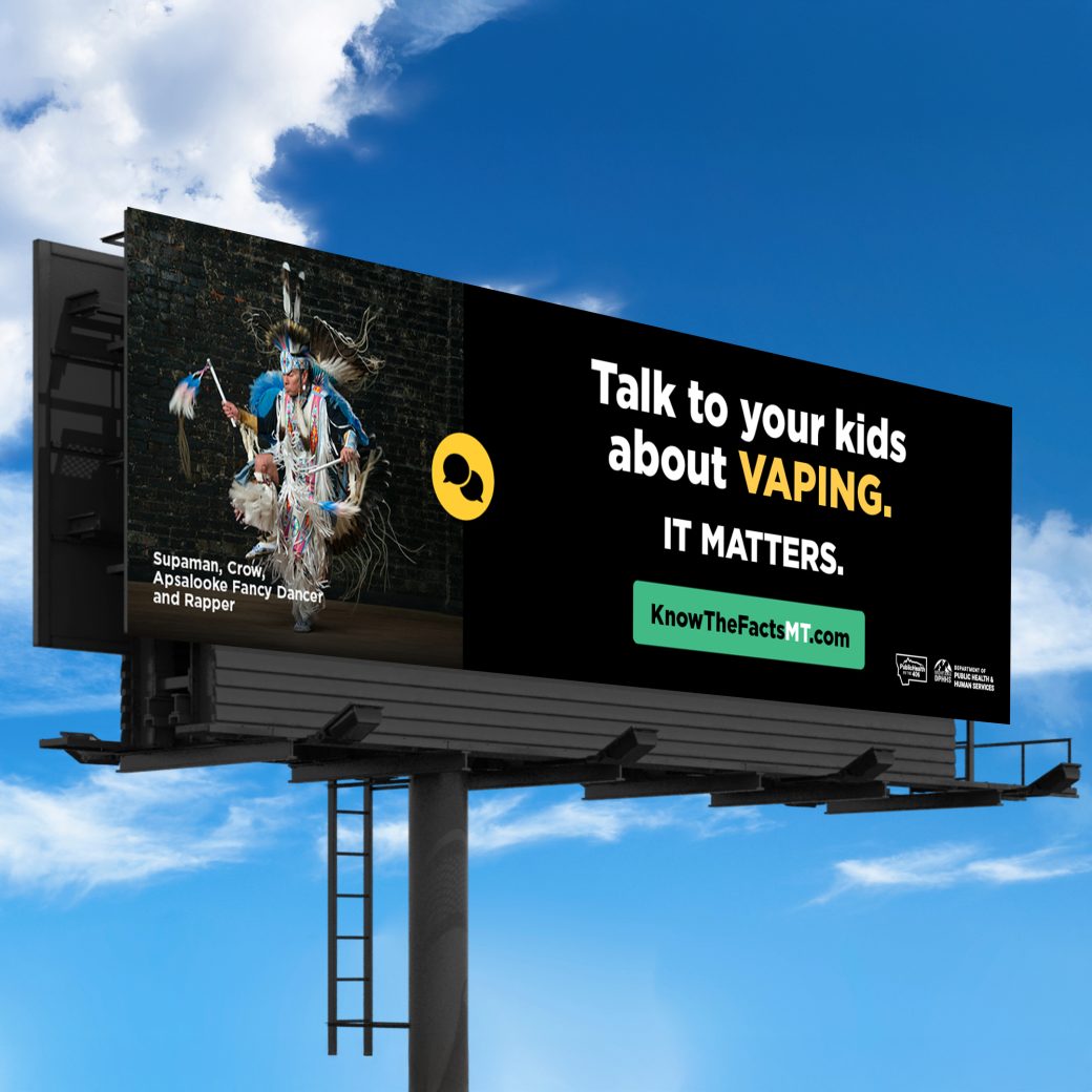 billboard sharing importance of talking to kids about risks with vaping