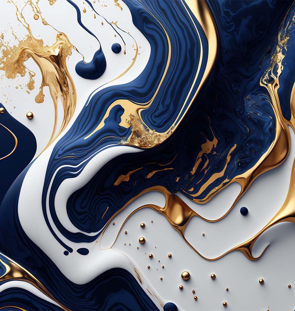 Gold and blue marble stone textured background wallpaper.