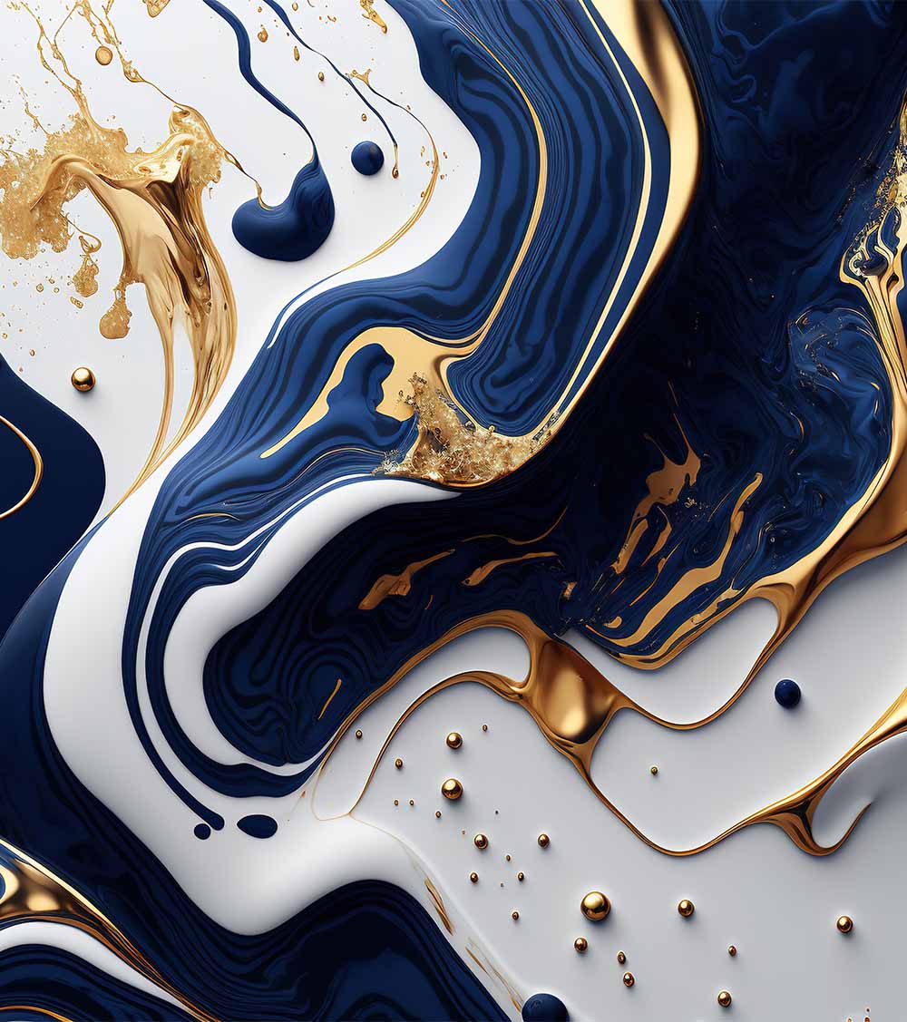 Gold and blue marble stone textured background wallpaper.