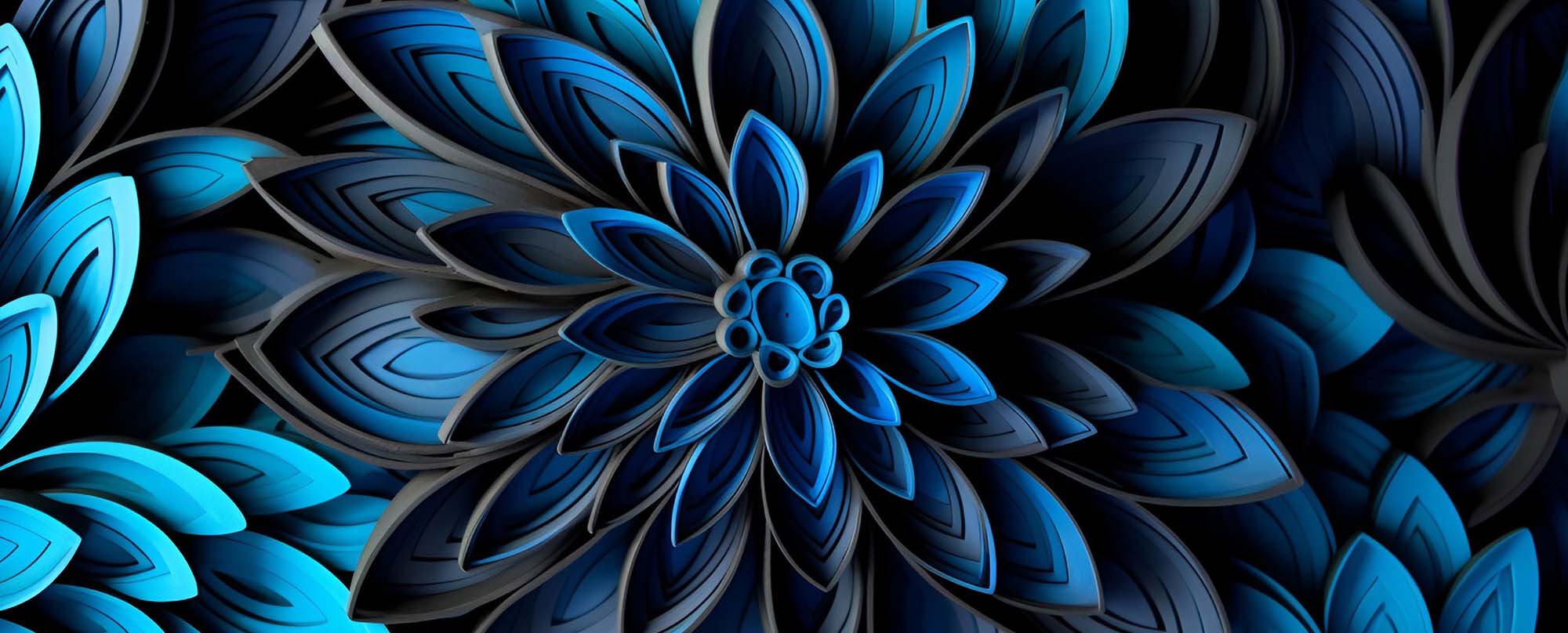 Abstract blue wallpaper. a wave or folded cloth-like pattern.