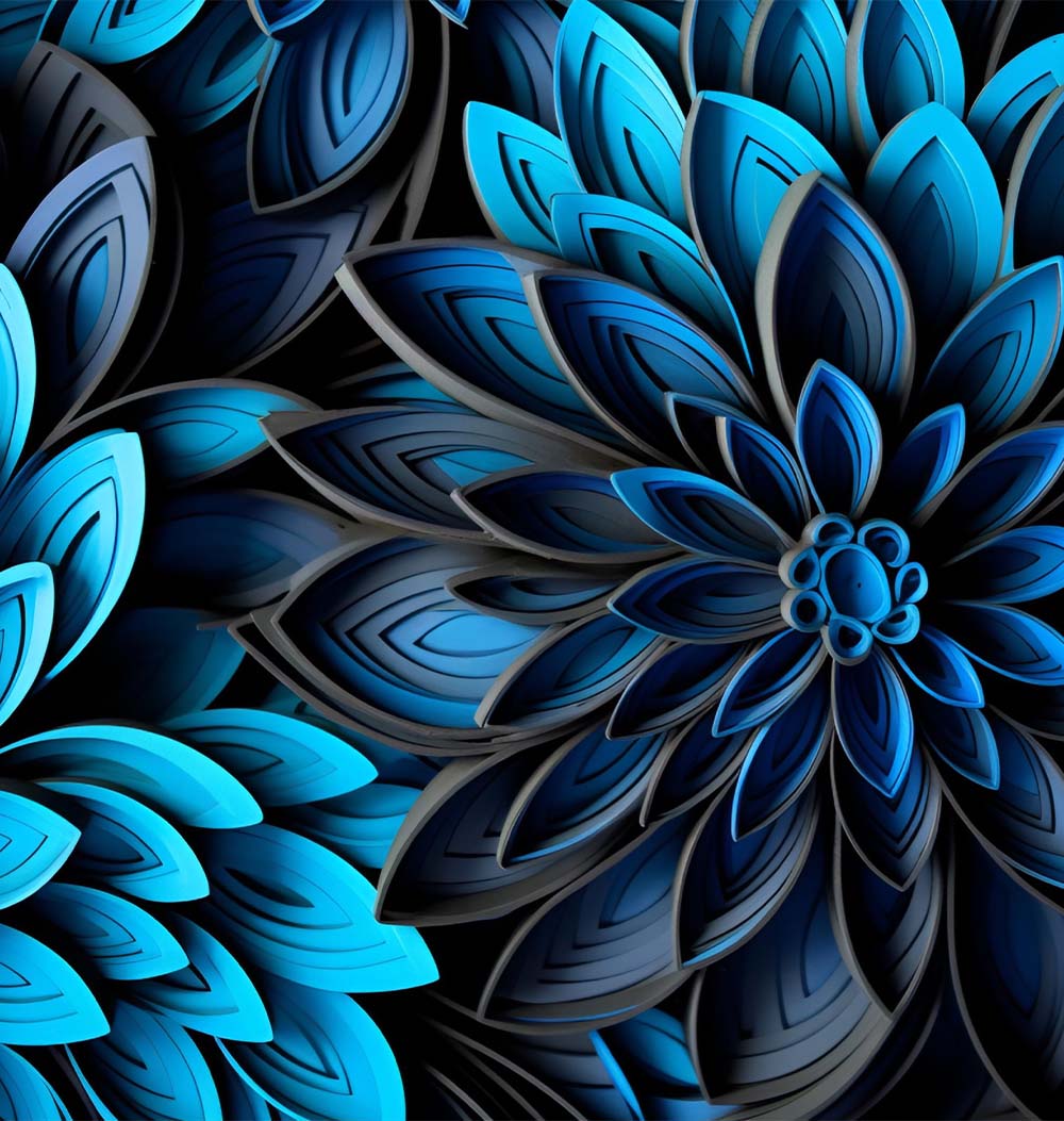Abstract blue wallpaper. a wave or folded cloth-like pattern.
