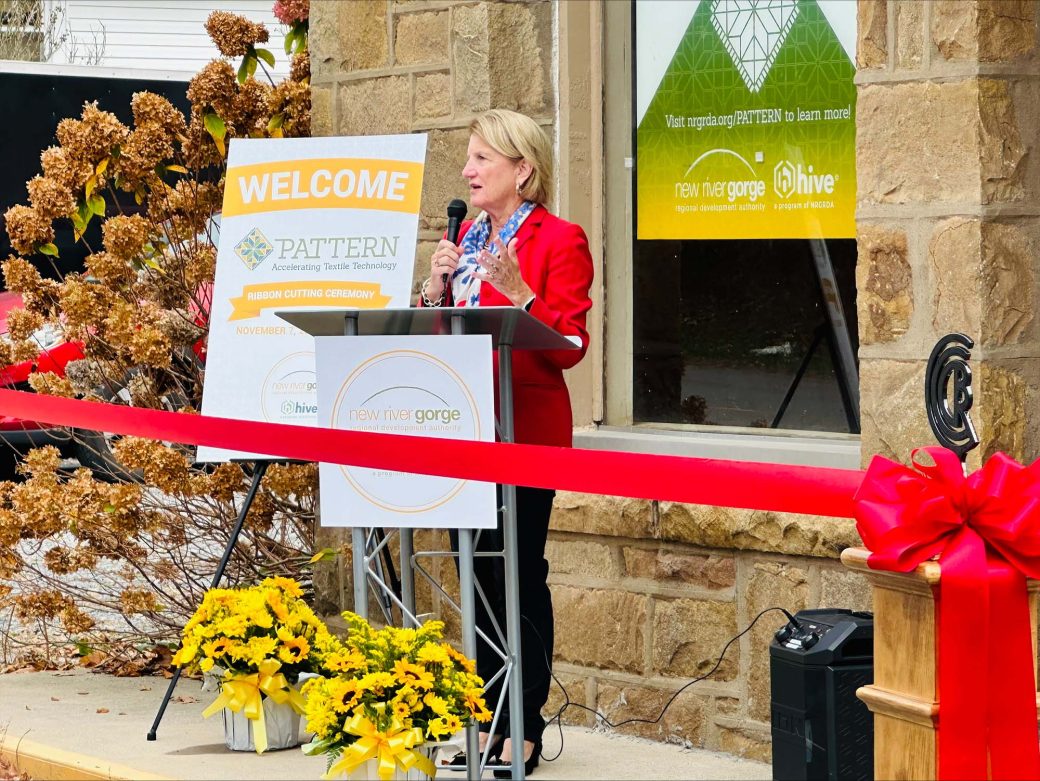U.S. Sen. Shelley Moore Capito at a ribbon cutting event for New River Gorge Regional Development Authority.